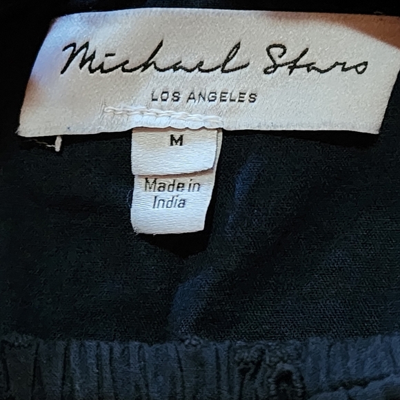 Michael Stars Navy Alessandra Off-Shoulder Eyelet Mini Dress w/ Pockets Size M - Picture 8 of 10